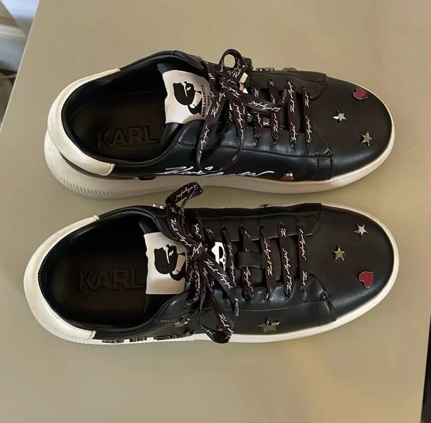 ZAPATILLAS BLANCAS KARL LAGERFELD PARIS CATE PINS LINDO LOGOTIPO DIJES Talla 8.5 Foto 3 de 4