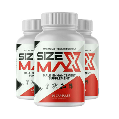 3-Pack SizeMax for Male, Size Max Male Support Supplement - 180 Capsules