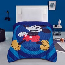 ONE  ONLY MICKEY MOUSE DISNEY ORIGINAL LICENSED BEDSPREAD QUILTED 1PC TWIN SIZE
