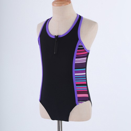 Kids Girls Swimsuit Sleeveless Floral Print Leotard with Shorts Bathing Suit - Picture 27 of 90