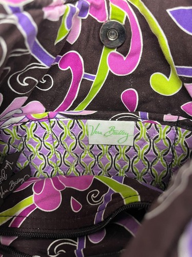 Vera Bradley Shoulder Bag Paisley Floral Hipster Tote Bag Retired Travel Makeup - Picture 3 of 3