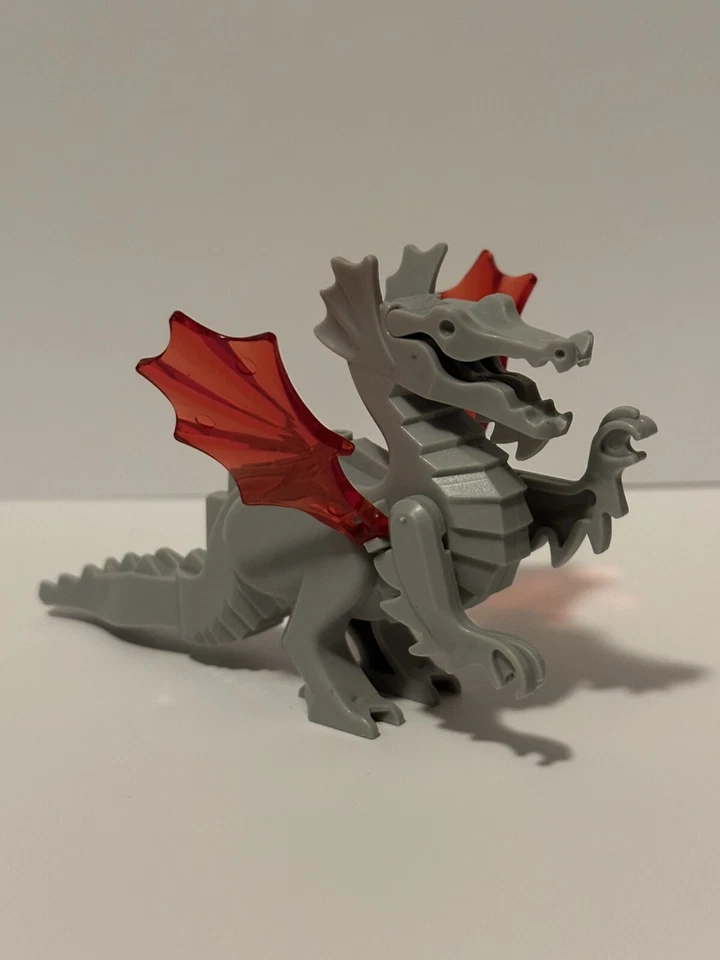 Lego Clásico Dragón Gris Figura con Alas Rojas, 6056 6076 6082 6087 (PERSONALIZADO) Foto 2 de 4