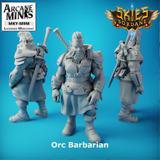 D D Miniature Male Orc Barbarian Dungeons and Dragons