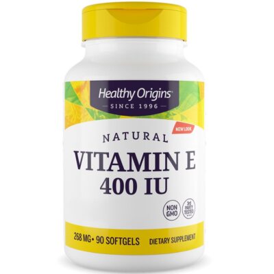 Healthy Origins, Natural Vitamin E, Depot, 400IU, 90 Weichkapseln - Blitzversand