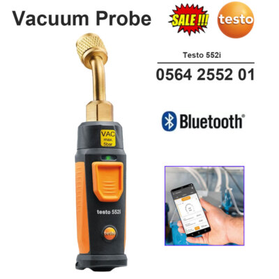 Testo 552i Vacuum Probe for HVAC Systems Portable Pressure Gauge with Bluetooth