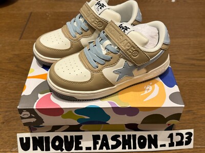 A Bathing Ape Bape Sta #2 Kinder beige braun weiß blau UK 11,5 US 11 EU 29 18 cm