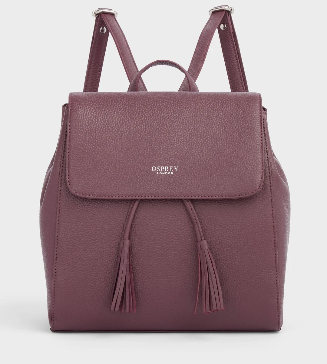 OSPREY LONDON The Megan Leather Rucksack Beetroot Leather Backpacks