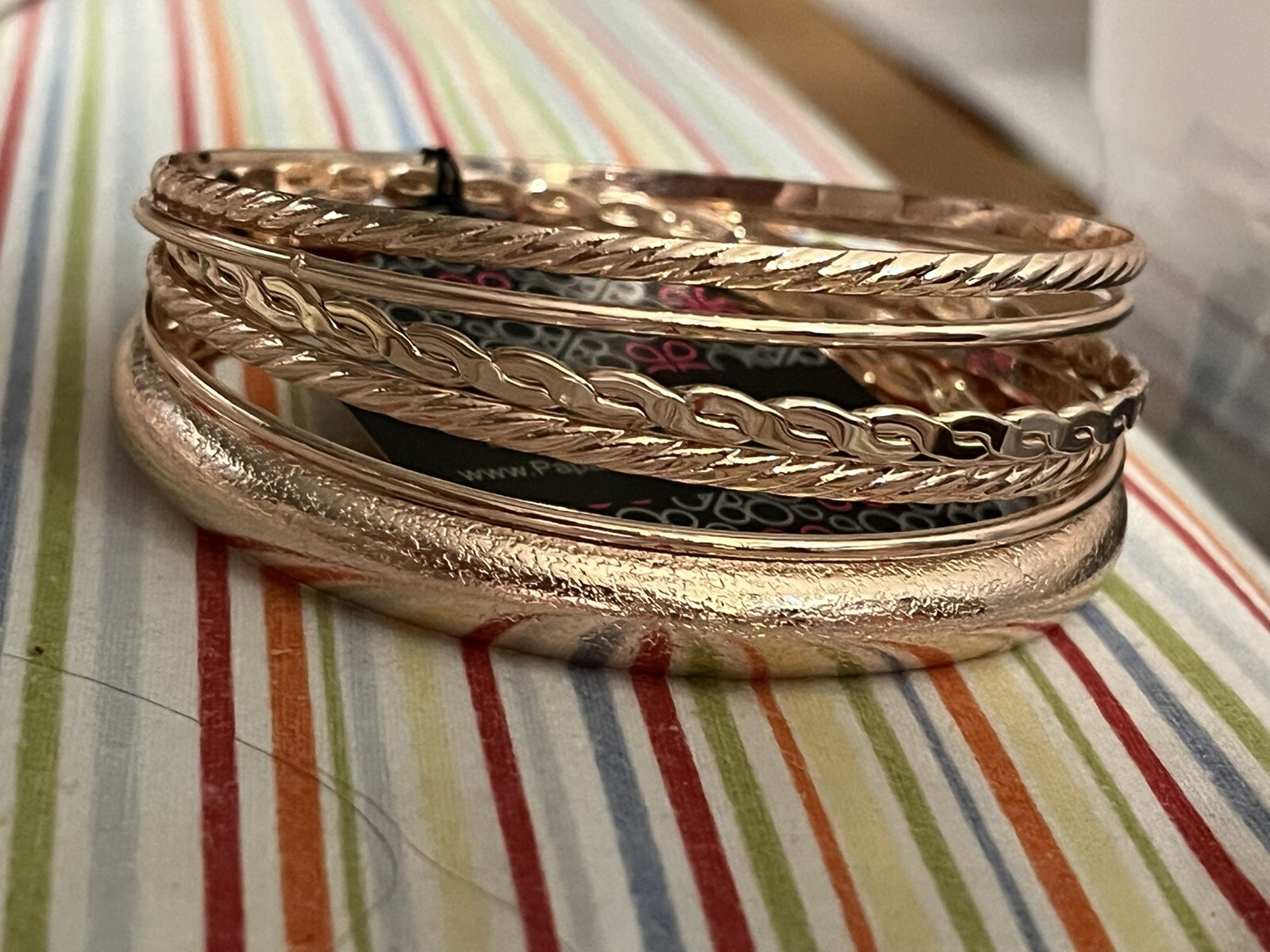 Poparazzi trophy texture rose gold bangles eBay