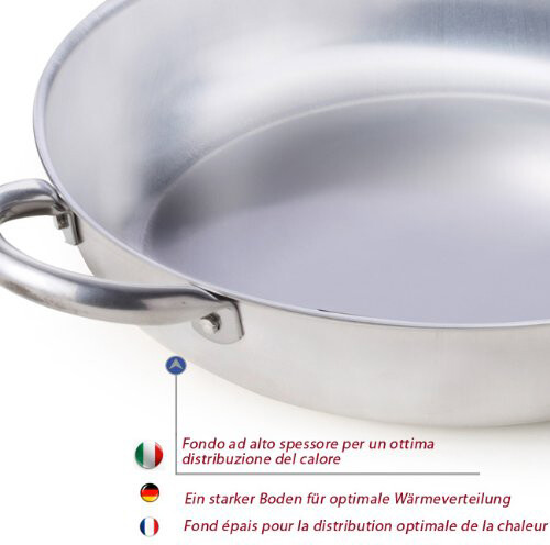 Habi Tegame Da Portata In Alluminio - 22cm, Con 2 Manici, Colore Argento, Per Servire In Tavola - Foto 3