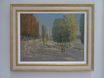 William Burns FRSA (1923-2010). ''Kaianflug, Seine Paris''. Öl auf Karton