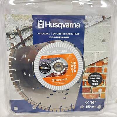 Husqvarna Elite14'' Barracuda Diamond Silver Blade 582835401 Brick Concrete Block