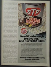 1980 STP Fuel Efficient Motor Oil Magazine Ad - Good Enough To Save Gas