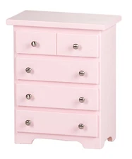 12-18" PINK DOLL DRESSER - American Handmade Wood Chest of Drawers Girl Dolls