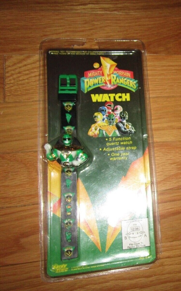 VNTG TOMMY Mighty Morphin Power Rangers GREEN RANGER WATCH CASSETTE ...