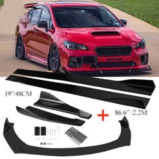 For Subaru Wrx Sti 15-21 Front Bumper Lip Splitter Spoiler Diffuserside Skirts