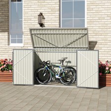Outdoor Pent Roof Garden Shed Lockable Wheelie Bin Storage Bike Tool Steel House