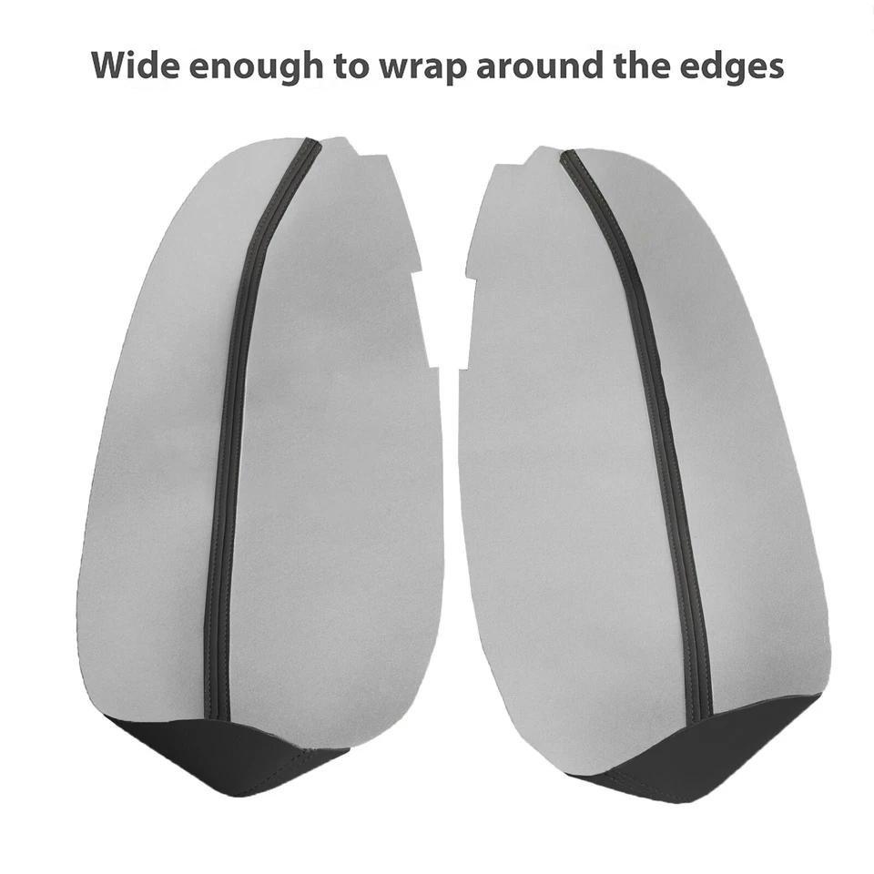 Se adapta a Acura RL 2005-2012 panel de puerta delantera reposabrazos cubierta de cuero negro 2 piezas Foto 2 de 4