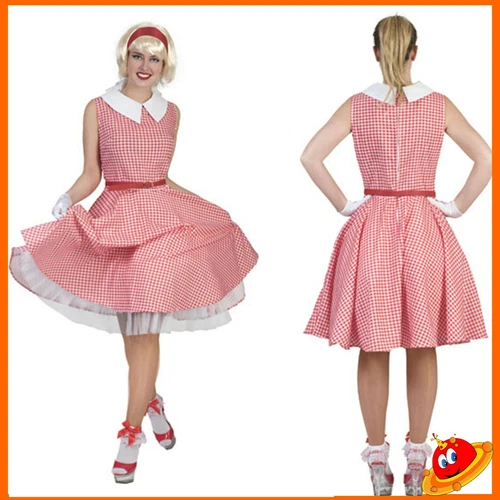Carnival Costume Women Girl Grease Dress Sandy Barbie 60s 50s Sz 36-46