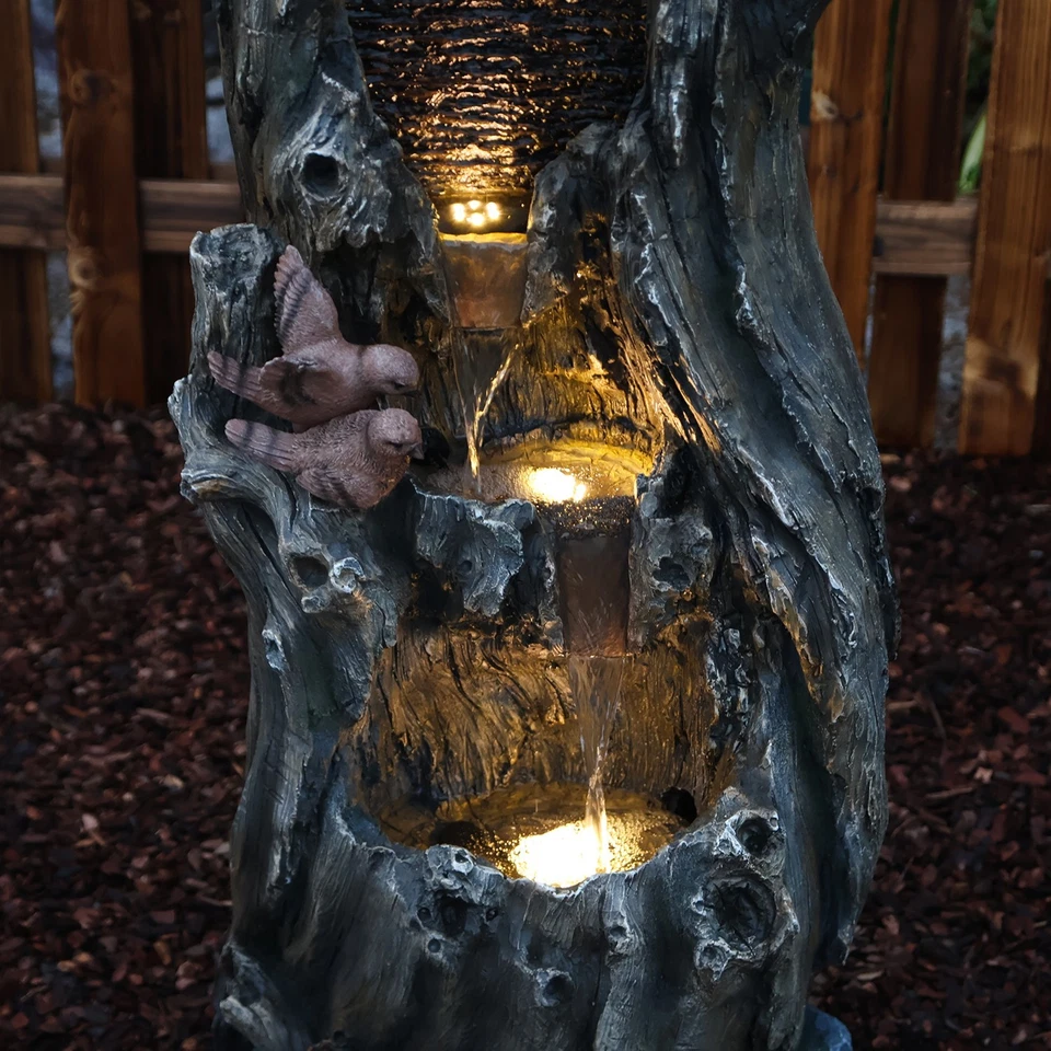 Rainforest Tree Trunk Fountain with Bald Eagle – 50.79" 3-Tier Feature - Image 4 of 4