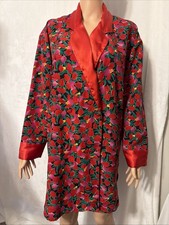Vintage Victoria's Secret Nightgown Robe Floral Satin Double Breasted Medium
