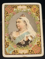 1 SWAP PLAYING CARDS OLD WIDE ROYALTY QUEEN VICTORIA BROWN