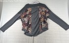 Umgee Women's Gray Mixed Media Paisley Print Henley Cardigan Top Size M — photo 3