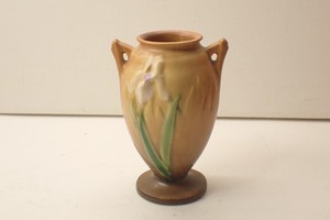 Vintage Roseville Pottery Iris 5" 1938 Brown Vase
