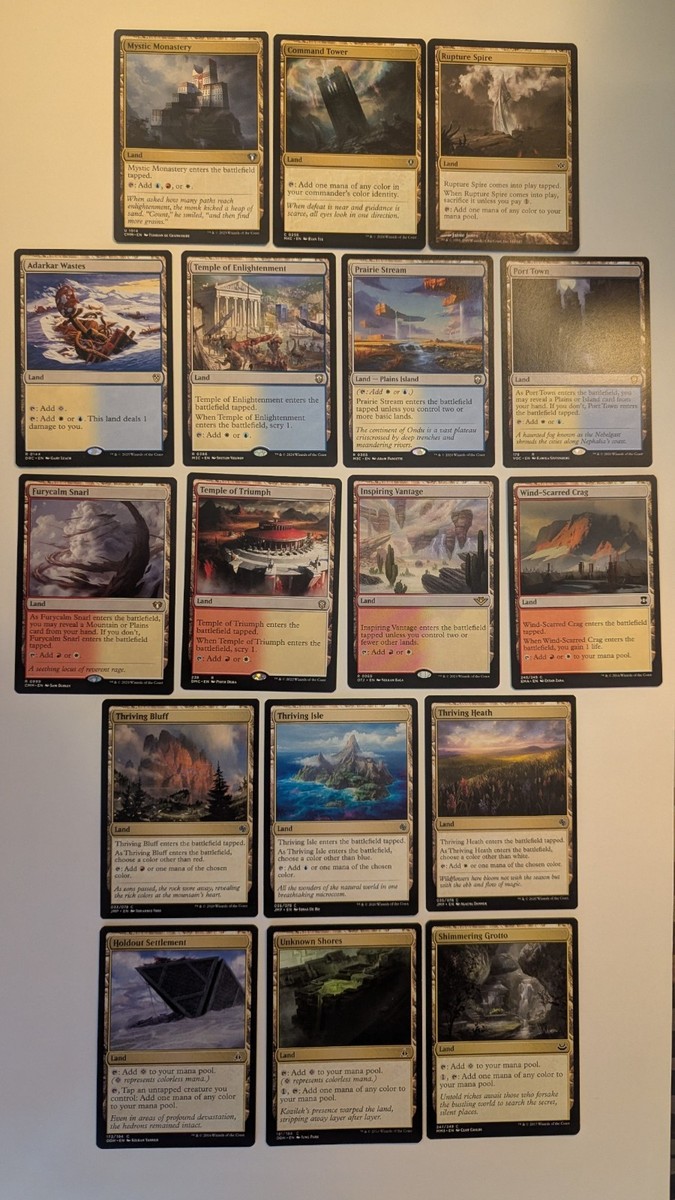 MTG Tri land lot. Jeskai Blue/Red/White Non-basic land collection