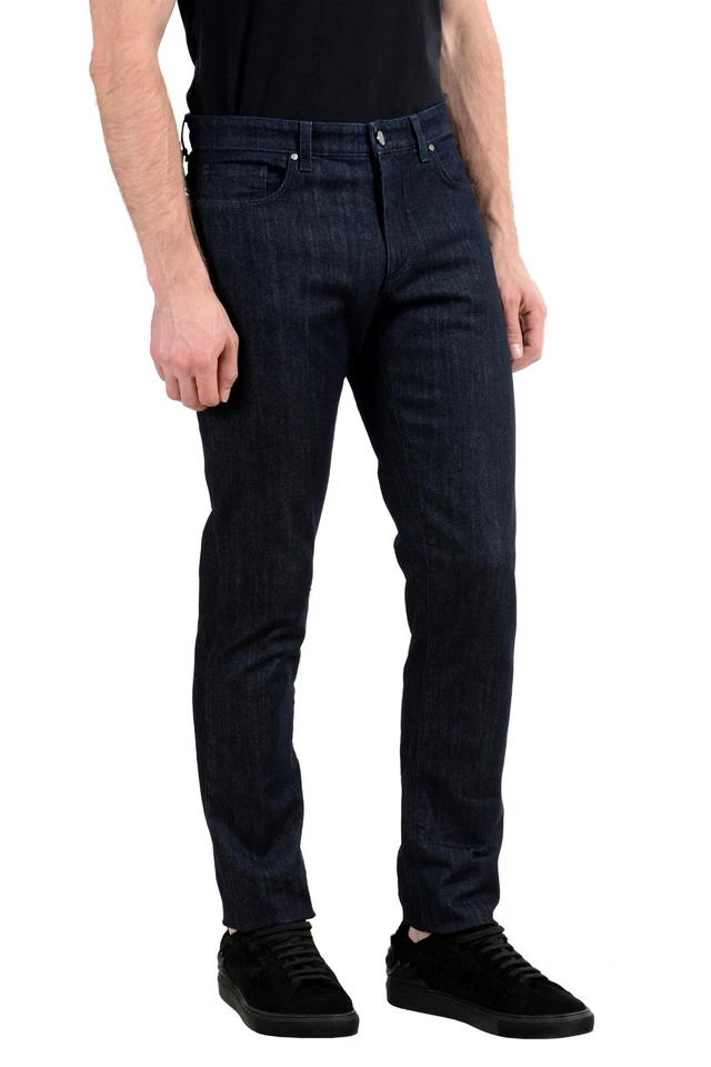 Versace Collection Men's Dark Blue Stretch Straight Leg Jeans - Image 2 of 4