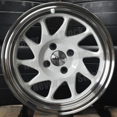 WHISTLER KR7 16x9 4x100 15 OFFSET WHITE MACHINE LIP 10 SPOKES