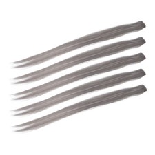 Grey 5pcs Straight Hairpiece Clip Bright Color 21.65inch Hair Extension Hai SG