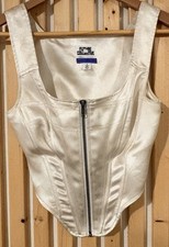 New Future Collective Kahlana Barfield Brown Womens Zip Bustier Cream Size 0