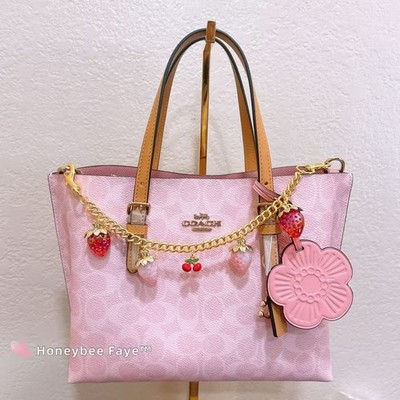 NWT Coach CER24 Mollie Tote Bag 25 In Signature Canvas With Charms