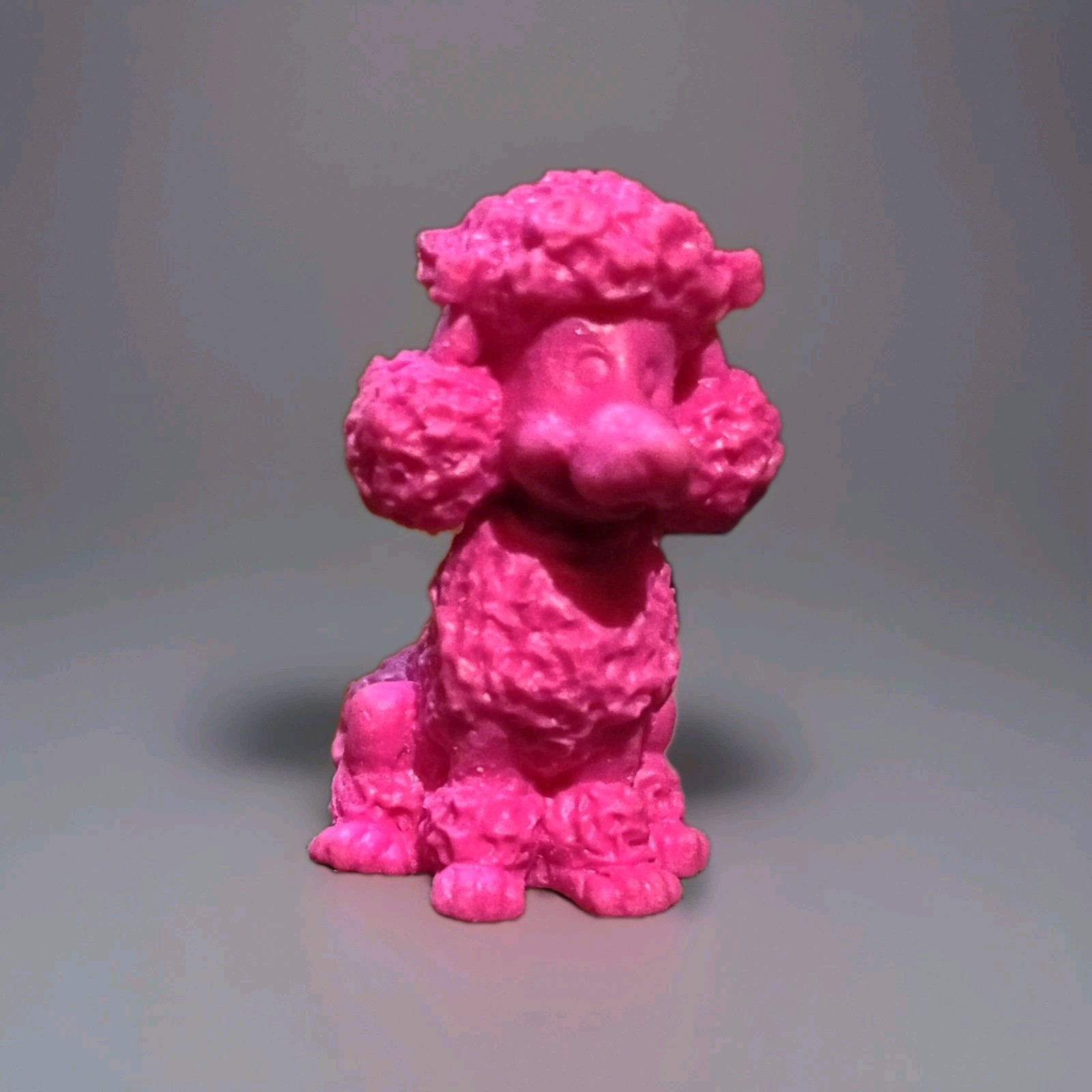 Vintage Rubber Eraser Poodle Dog Hot Pink 1" Excellent Condition 