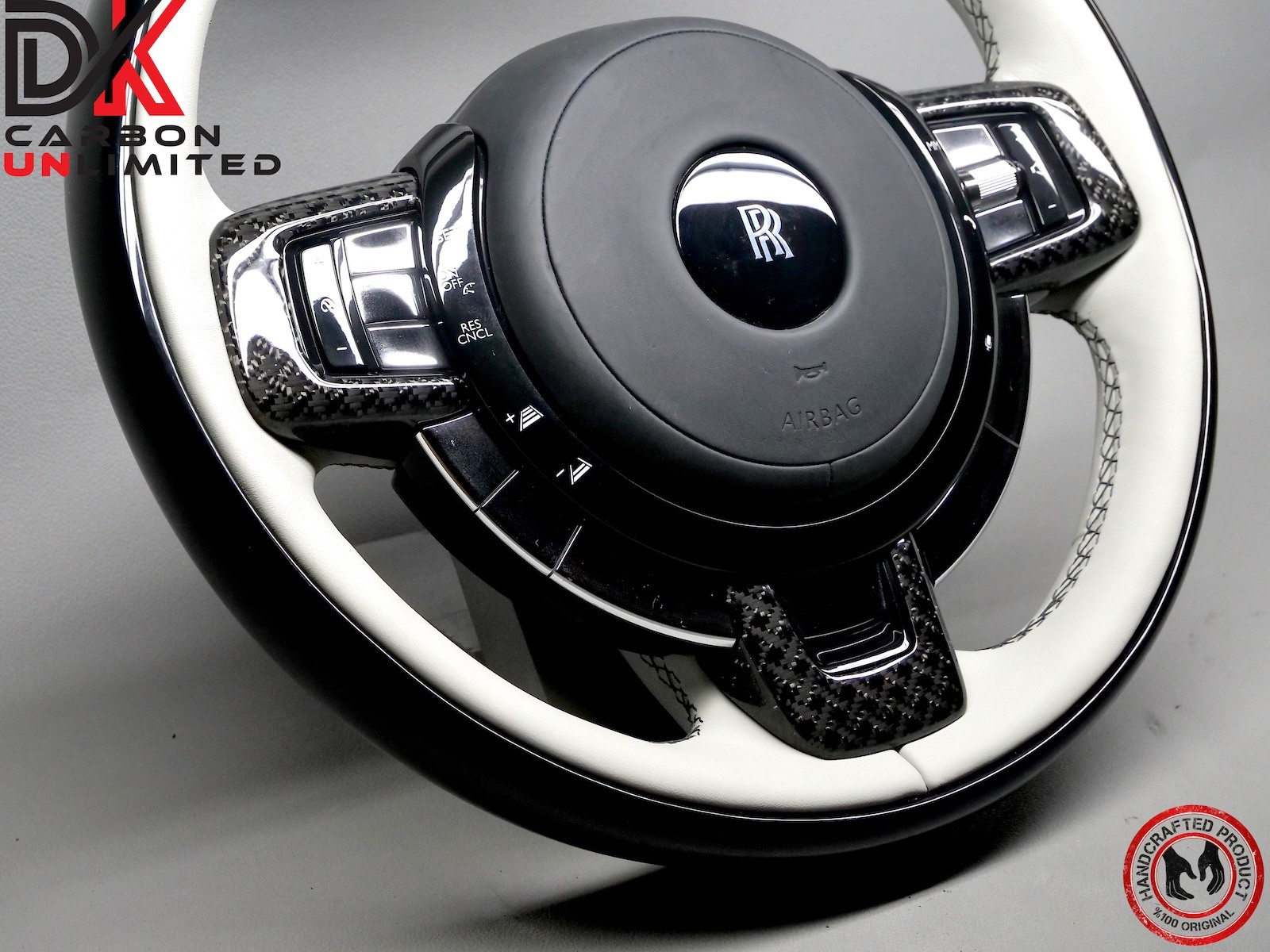 Rolls Royce Cullinan 2 Tone Thicker Piano Black Selby Gray Custom Steering Wheel