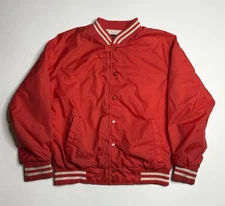 Vintage Kaytex Red Blank Athletic Sports Bomber Coach Jacket Size L