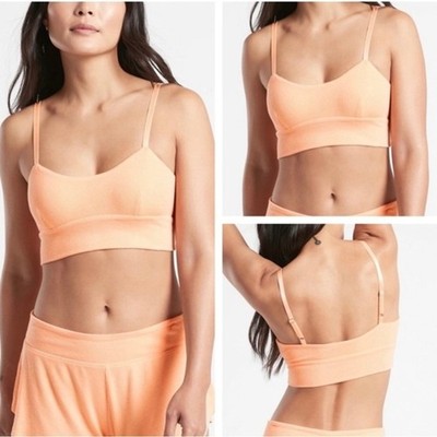 Athleta Well Rested Longline Ribbed Sleep Bra Orange Size XL NWT