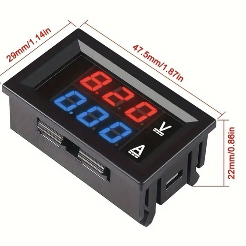 Digital Voltmeter Amperemeter Dual LED Anzeige Volt Amp Meter Shunt DC 100V 10A - Bild 7 von 8