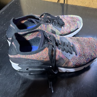 nike air max 90 trainers in grey and multi brights