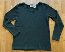 Vintage 90s Gitano Long Sleeve Crew Neck Green Ribbed Shirt Medium