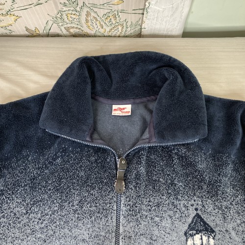 VTG Milton Funwear Fleece Jacket Lighthouse Sailboats All Over Print Womens 2XL - Picture 4 of 18