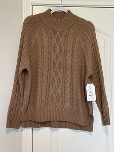Pull Time And Tru Femme – Brun, Maille Ruban (tape Yarn), Neuf Avec étiquettes