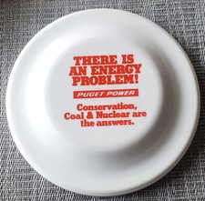 Vintage PUGET POWER Frisbee Flyer Disc. "There Is An Energy Problem " USA