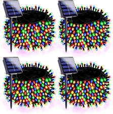 4 Pack 180FT Solar Christmas Lights Outdoor Waterproof, Super Bright 320 LED Sol