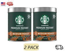  2 Pack Starbucks Premium Medium Roast Instant Coffee 3.17 Oz 100 Arabica Rich