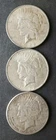 Lot of Three 1922 $1 Peace Silver Dollars