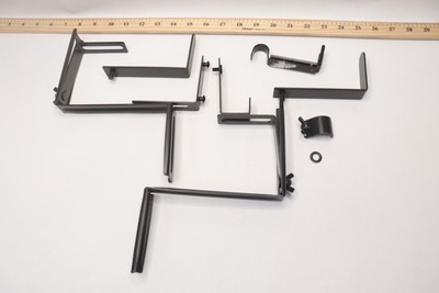 Vigoro Adjustable Window Planter Box Bracket Metal Black 7.6''H x 10.6''W