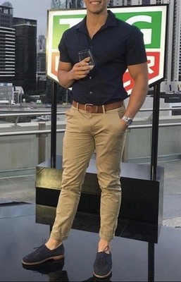Pauri & Casati Men Khaki Chino Cotton Cuffed Slacks Pants Size 56/US38