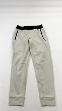 Adidas Jogger Pants Womens Small Gray Beige Zip Pocket Cuffed Tapered Sweatpants