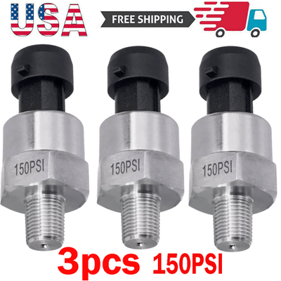#ad 3x1 8NPT 150Psi Stainless Pressure Transducer Sender Sensor For Oil Air Fuel Gas $14.45
